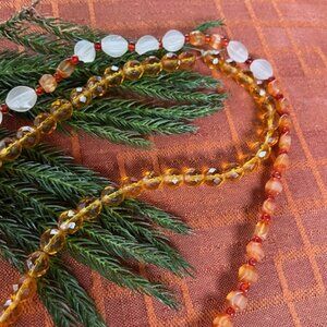 Orange Mixed Beads Necklace